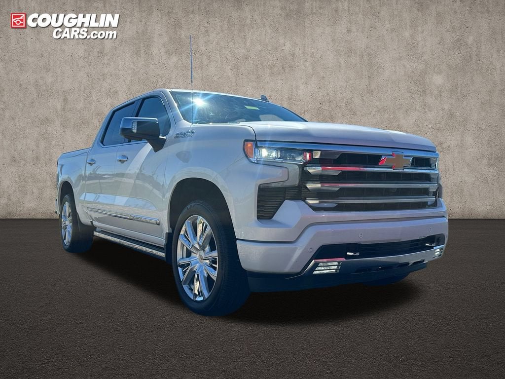 2024 Chevrolet Silverado 1500 High Country in Iridescent Pearl Tricoat — front three-quarter view